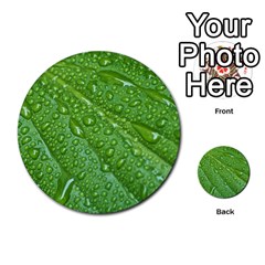 Green Leaf Drops Multi-purpose Cards (round)  by trendistuff