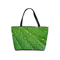 Green Leaf Drops Shoulder Handbags by trendistuff