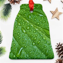 Green Leaf Drops Bell Ornament (2 Sides)