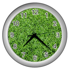 Green Grass 2 Wall Clocks (silver)  by trendistuff