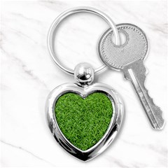 Green Grass 2 Key Chains (heart)  by trendistuff