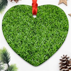 Green Grass 2 Heart Ornament (2 Sides)