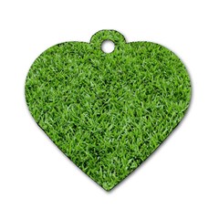 Green Grass 2 Dog Tag Heart (one Side) by trendistuff