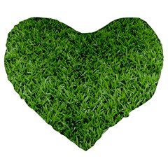 Green Grass 2 Large 19  Premium Heart Shape Cushions