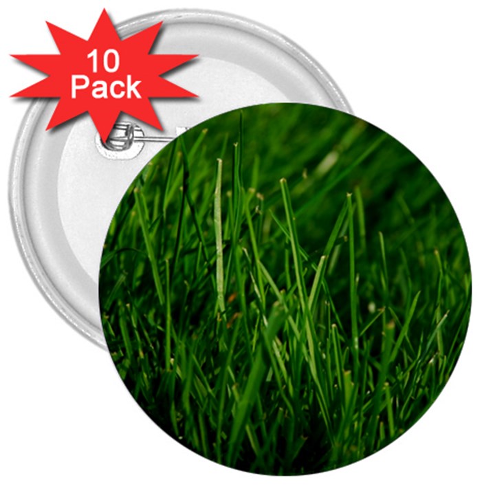 GREEN GRASS 1 3  Buttons (10 pack) 