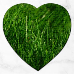 Green Grass 1 Jigsaw Puzzle (heart) by trendistuff