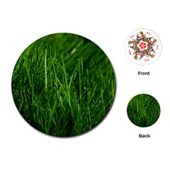 Green Grass 1 Playing Cards (round)  by trendistuff