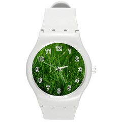 Green Grass 1 Round Plastic Sport Watch (m) by trendistuff