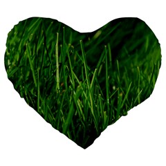 Green Grass 1 Large 19  Premium Heart Shape Cushions