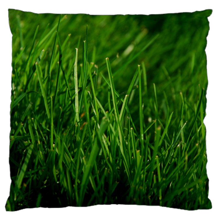 GREEN GRASS 1 Large Flano Cushion Cases (Two Sides) 