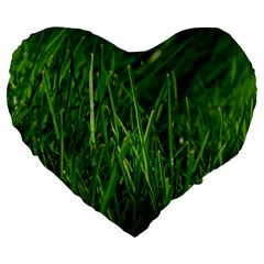 Green Grass 1 Large 19  Premium Flano Heart Shape Cushions