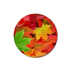 AUTUMN LEAVES 1 Rubber Coaster (Round) 