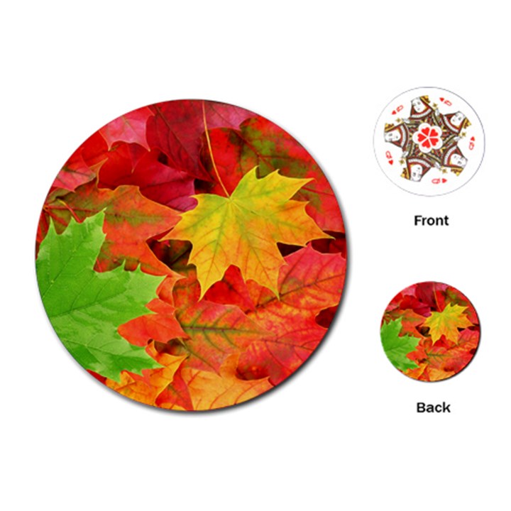 AUTUMN LEAVES 1 Playing Cards (Round) 