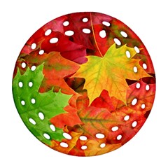 AUTUMN LEAVES 1 Ornament (Round Filigree) 