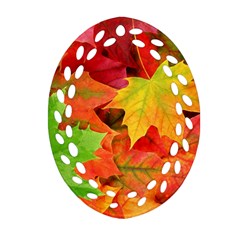 AUTUMN LEAVES 1 Ornament (Oval Filigree) 