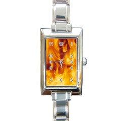 Yellow Flames Rectangle Italian Charm Watches by trendistuff