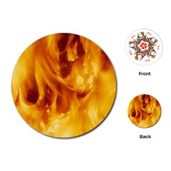 Yellow Flames Playing Cards (round) 