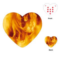 Yellow Flames Playing Cards (heart) 