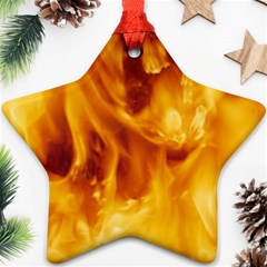 Yellow Flames Star Ornament (two Sides) 