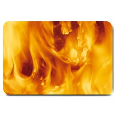 Yellow Flames Large Doormat  by trendistuff