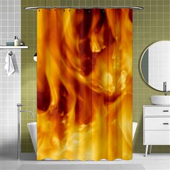 Yellow Flames Shower Curtain 48  X 72  (small)  by trendistuff