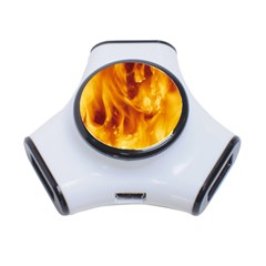 Yellow Flames 3-port Usb Hub by trendistuff