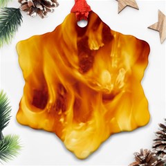 Yellow Flames Ornament (snowflake)  by trendistuff