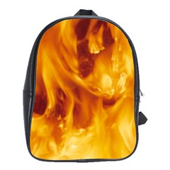 Yellow Flames School Bags (xl)  by trendistuff