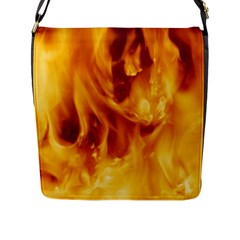 Yellow Flames Flap Messenger Bag (l) 