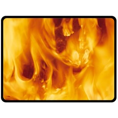 Yellow Flames Double Sided Fleece Blanket (large) 