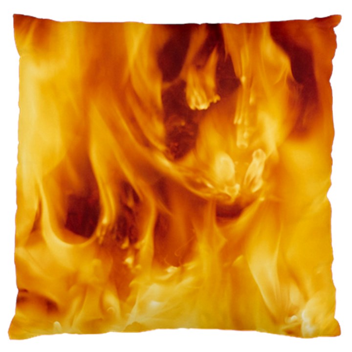 YELLOW FLAMES Large Flano Cushion Cases (One Side) 