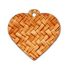 Woven Straw Dog Tag Heart (two Sides)