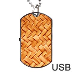 Woven Straw Dog Tag Usb Flash (one Side) by trendistuff