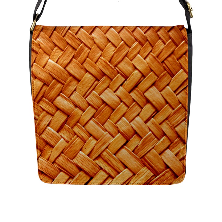 WOVEN STRAW Flap Messenger Bag (L) 