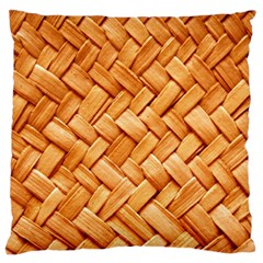 Woven Straw Large Flano Cushion Cases (one Side)  by trendistuff