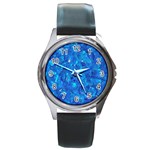 TURQUOISE GLASS Round Metal Watches