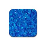 TURQUOISE GLASS Rubber Coaster (Square) 