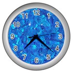 TURQUOISE GLASS Wall Clocks (Silver) 