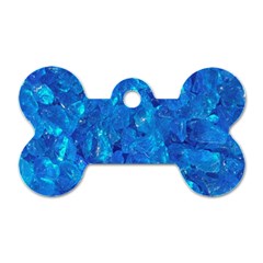 Turquoise Glass Dog Tag Bone (two Sides)