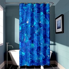 Turquoise Glass Shower Curtain 36  X 72  (stall) 