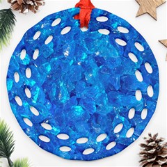 Turquoise Glass Ornament (round Filigree) 