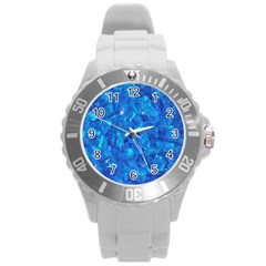 Turquoise Glass Round Plastic Sport Watch (l)