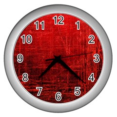 Shades Of Red Wall Clocks (silver)  by trendistuff