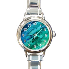 Shades Of Blue Round Italian Charm Watches by trendistuff