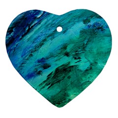 Shades Of Blue Ornament (heart)  by trendistuff