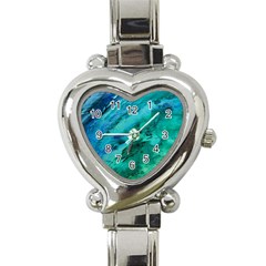 Shades Of Blue Heart Italian Charm Watch