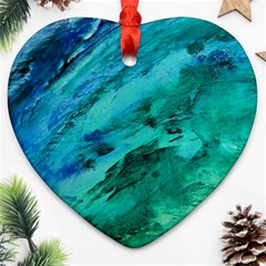 Shades Of Blue Heart Ornament (2 Sides)