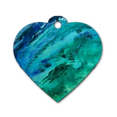 Shades Of Blue Dog Tag Heart (one Side) by trendistuff