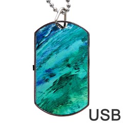 Shades Of Blue Dog Tag Usb Flash (two Sides) 