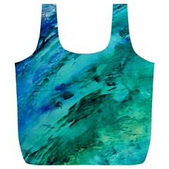 Shades Of Blue Full Print Recycle Bags (l)  by trendistuff